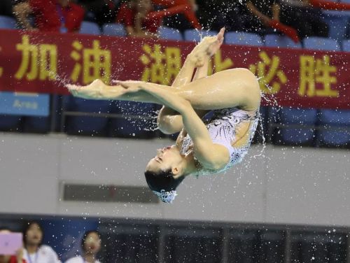 “水上芭蕾”究竟有多美？全國花樣游泳錦標(biāo)賽武漢“綻放”（附精美圖集）(圖10)